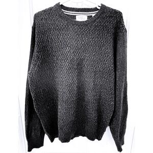 Weatherproof Vintage Mens Crew Neck Long Sleeve Knit Charcoal Sweater Size L‎